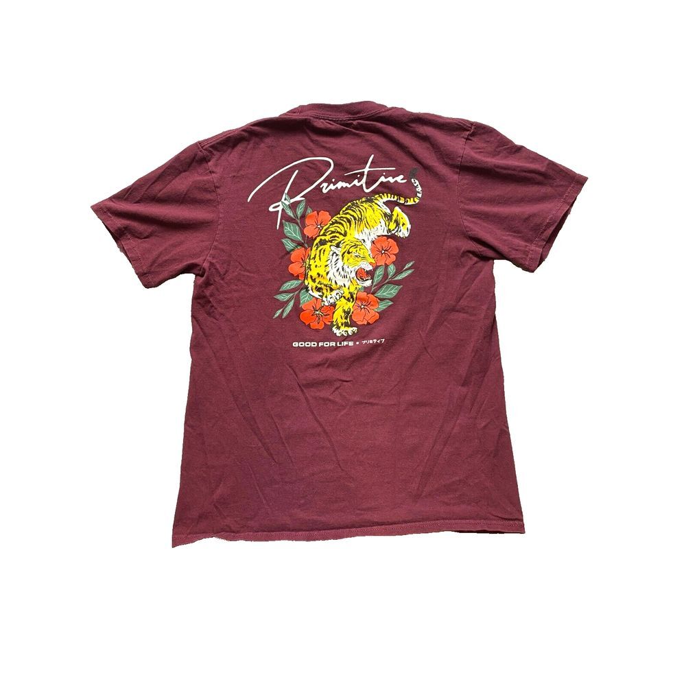 Primitive Shirt Youth Extra‎ Large Maroon Skateboarding Island Tiger Skater Boys